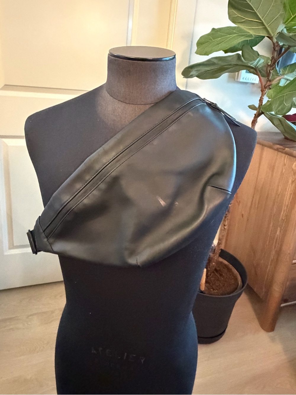 Rains Black Sling Belt Bag